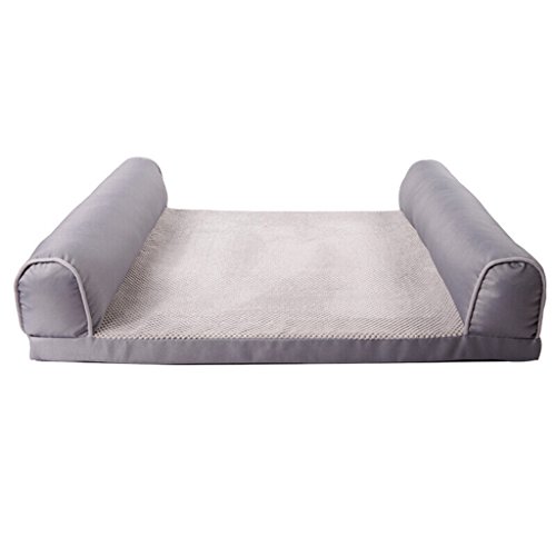 DOG BED Hundebett Katzenhaus Abnehmbare und Waschbare Hundehütte Vier Jahreszeiten Große Haustier Nest Heimtierbedarf (Farbe : Gray, Größe : 89 * 68 * 20cm) von DOG BED