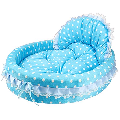 DOG BED Hundebett Katzenhaus abnehmbar und waschbar Haus Vier Jahreszeiten universal Haustier kühlen Pad Heimtierbedarf (Farbe : Blue, größe : 48 * 42 * 10cm) von DOG BED