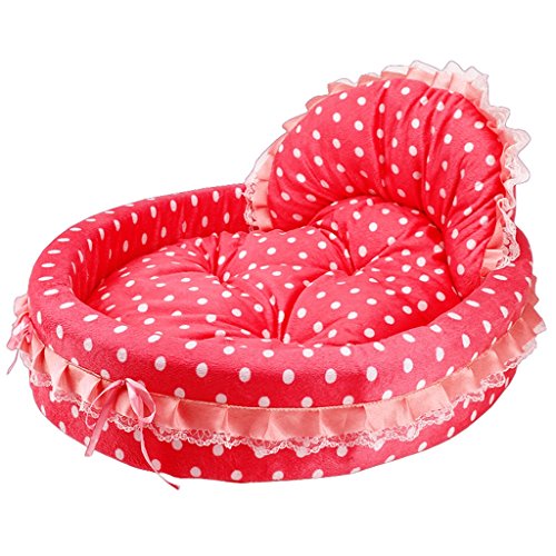 DOG BED Hundebett Katzenhaus abnehmbar und waschbar Haus Vier Jahreszeiten universal Haustier kühlen Pad Heimtierbedarf (Farbe : Red, größe : 48 * 42 * 10cm) von DOG BED