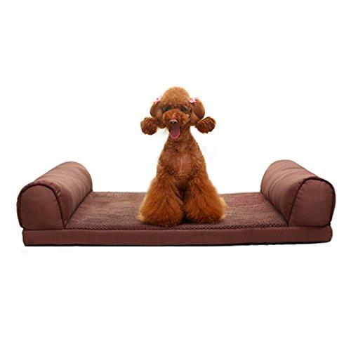 DOG BED Hundebett Katzenhaus abnehmbare und waschbare Hundehütte Vier Jahreszeiten große Haustier Nest Heimtierbedarf (Farbe : Brown, größe : 120 * 89 * 20cm) von DOG BED