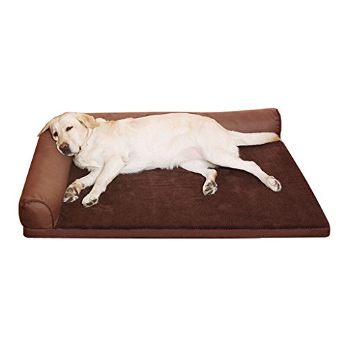 DOG BED Hundebett Katzenhaus abnehmbare und waschbare Hundehütte Vier Jahreszeiten große Haustier Nest Heimtierbedarf (Farbe : Brown, größe : 120 * 89 * 20cm) von DOG BED