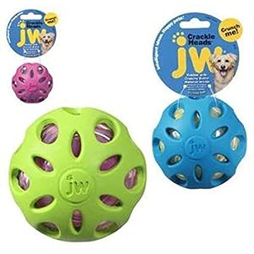 JW Crackle Heads Crunchy Ball Wasserflasche Sound Durable Rubber Crunch Spielzeug – Groß – 10 cm von DOG Copenhagen