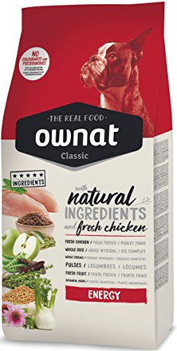 Ownat Dog Classic Energy Sporthundefutter (20 kg), ausgewogenes Futter für Mineralien von Hühnerhunden ohne Konservierungsstoffe oder Farbstoffe, proteinreiches Futter von animo concept