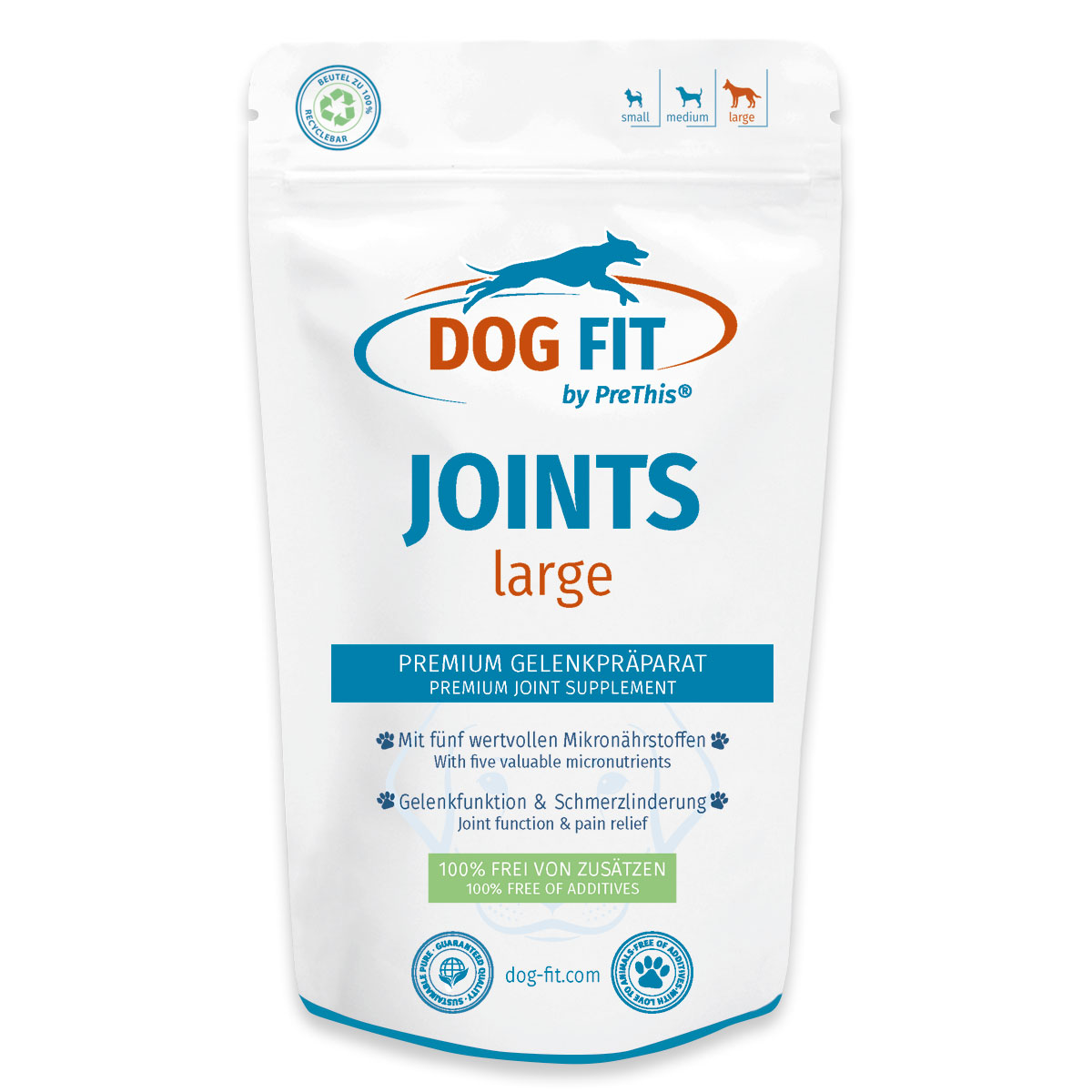 DOG FIT JOINTS by PreThis® » Gelenkpräparat für große Hunde ab 25kg » Arthrose, Sondylose, Gelenkschmerzen » 60 Kapseln von DOG FIT by PreThis®