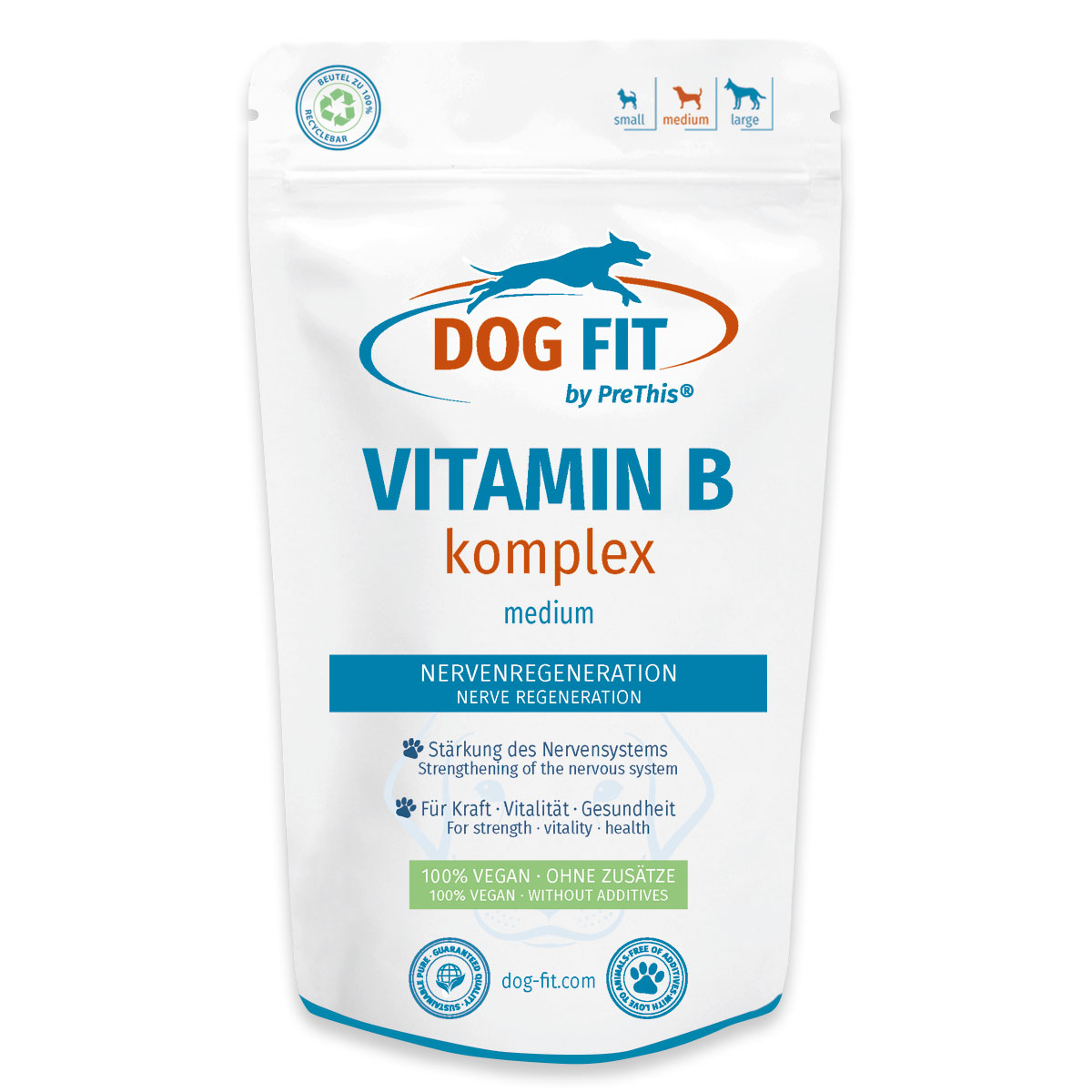 DOG FIT Vitamin-B Komplex für Hunde 10-25kg » Nerven, Inkontinenz, Spondylose & Zittern » 60 Kapseln PreThis® von DOG FIT by PreThis®