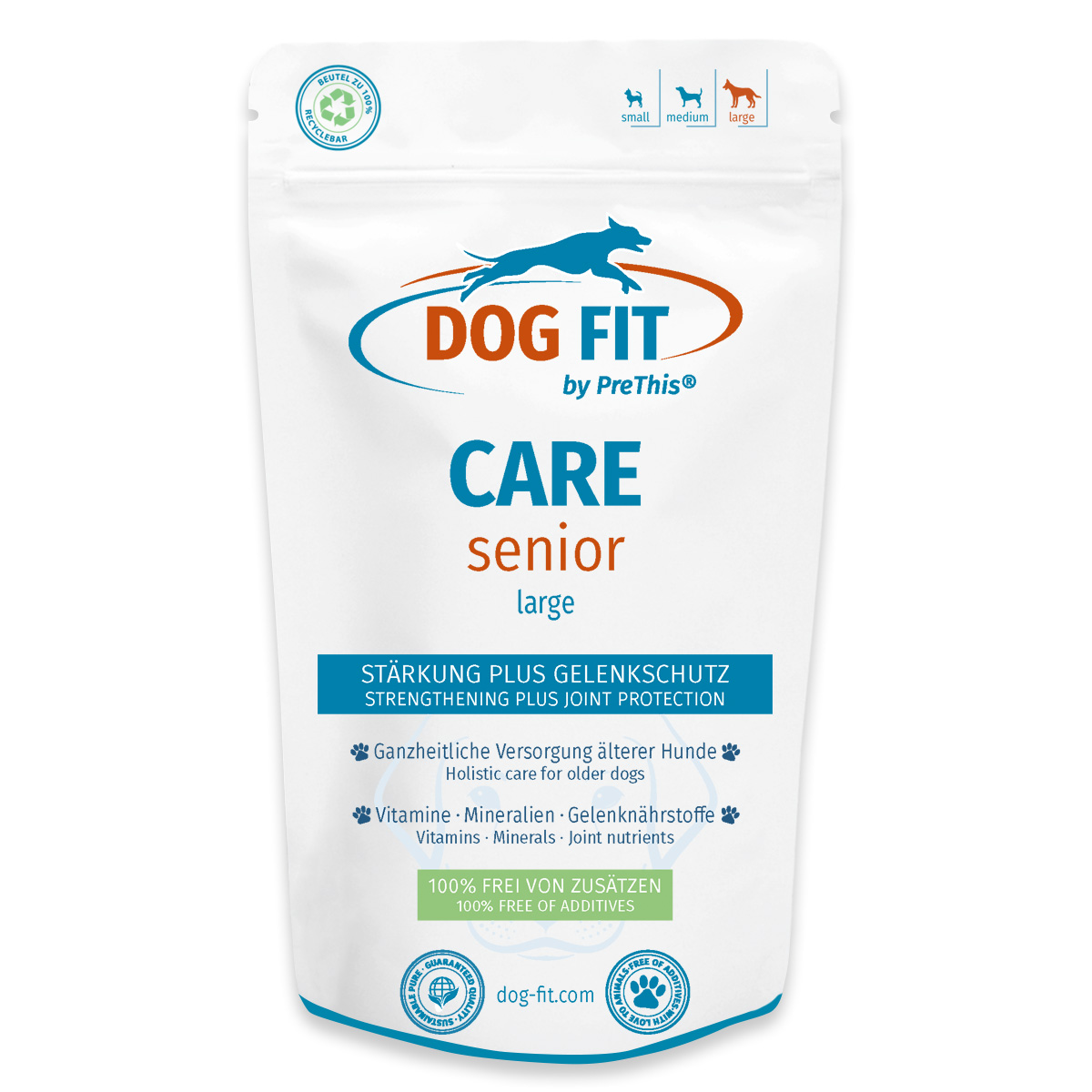 DOG FIT by PreThis® CARE senior » Nährstoffe für alte Hunde » Vitamine, Minderalien plus Gelenkschutz » large ab 25kg » 60 Kapseln von DOG FIT by PreThis®