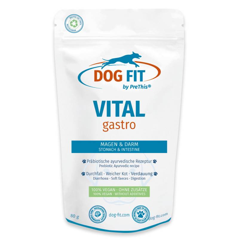 DOG FIT by PreThis® VITAL gastro » Magen-Darm-Kur für Hunde » Ayurvedische Rezeptur | Präbiotisch & 100 % vegan | Frei von Zusätzen von DOG FIT by PreThis®