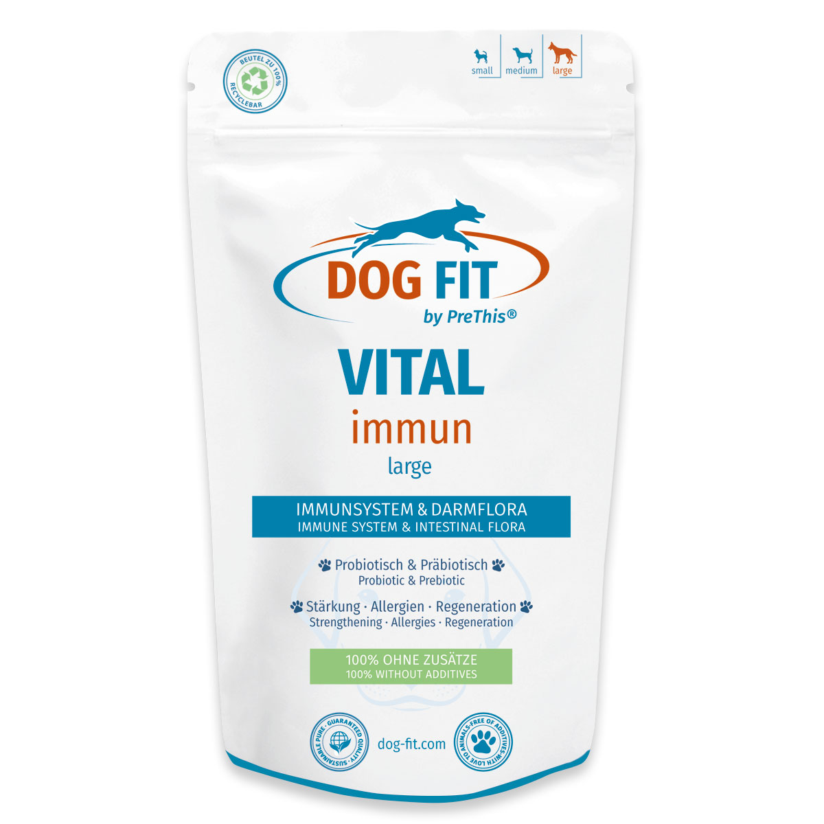 DOG FIT by PreThis® VITAL immun » Immunsystem & Allergie Präparat für Hunde » Pro- & präbiotisch » large ab 25kg » 60 Kapseln von DOG FIT by PreThis®