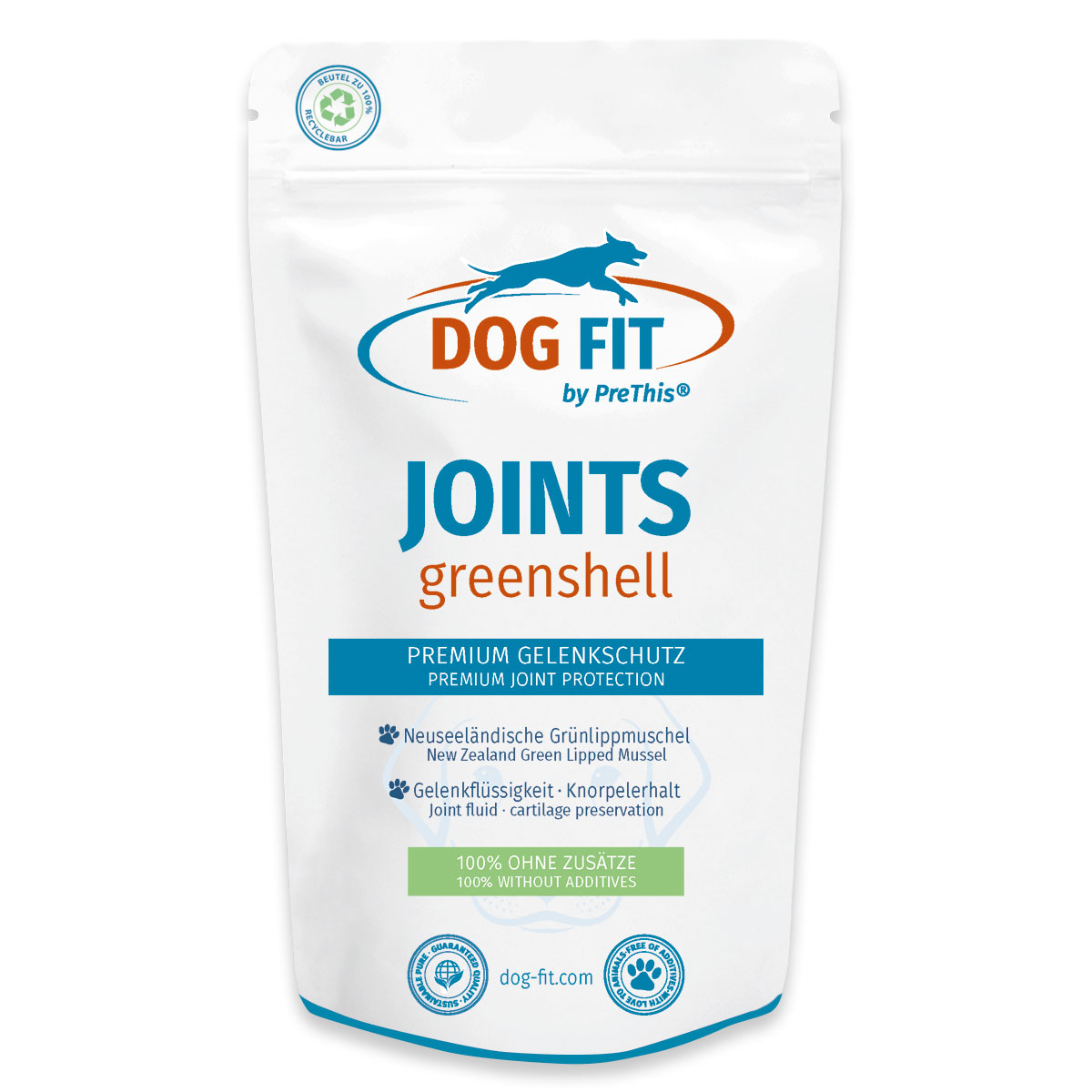 DOG FIT by PreThis® JOINTS greenshell » Grünlippmuschel für Hunde » Gelenke, Knorpel, Bänder und Sehnen » 60 Kapseln von DOG FIT by PreThis®