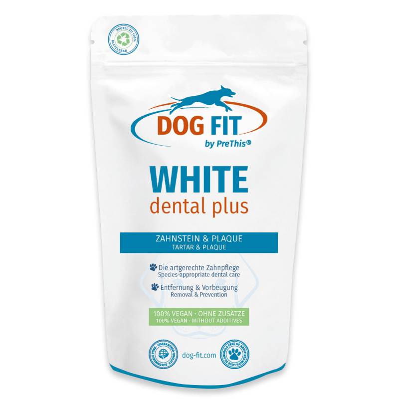 DOG FIT by PreThis® WHITE dental plus » Zahnsteinentferner für Hunde » Natürliche Zahnpflege » 80g von DOG FIT by PreThis®