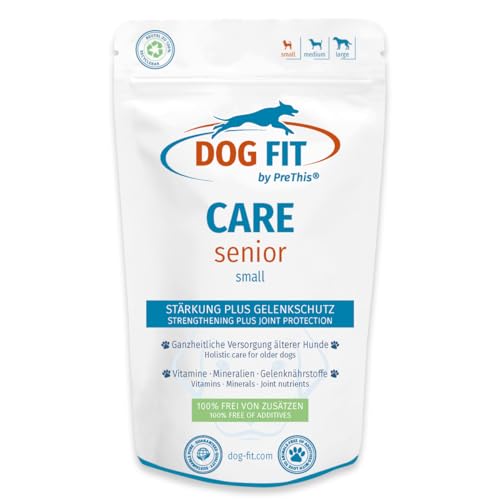 DOG FIT by PreThis® Care Senior I Aufbaupräparat für alte Hunde Plus Gelenkschutz & Vitamine & Mineralien I Futterergänzung frei von Zusätzen I small von DOG FIT by PreThis