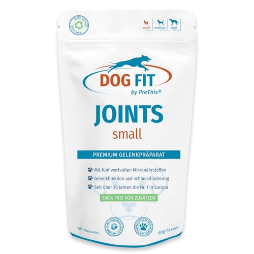 DOG FIT by PreThis® Joints I Premium Gelenkpräparat für Hunde bei Arthrose, Patellaluxation, Spondylose & Hüftdysplasie I Gelenkschutz frei von Zusätzen I small bis 10kg von DOG FIT by PreThis