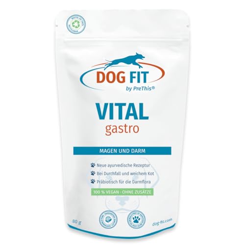 DOG FIT by PreThis® VITAL Gastro bei Durchfall & weichem KOT von Hunden I Darmkur & Verdauungshilfe bei Verdauungsproblemen I Natürlich, ohne Zusätze I 80g von DOG FIT by PreThis