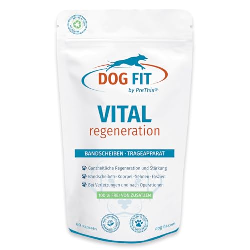 DOG FIT by PreThis® VITAL Regeneration für Hunde I Stärkung der Bandscheiben, bei Bandscheibenvorfall, Sehnen- & Bänderschwäche, Knorpelverschleiss & nach OPs I Frei von Zusätzen von DOG FIT by PreThis