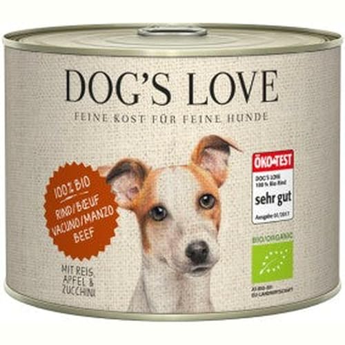 DOG'S LOVE BIO Premium Hundefutter Nassfutter Rind mit Reis, Apfel & Zucchini (1 x 200g) von DOG'S LOVE BIO