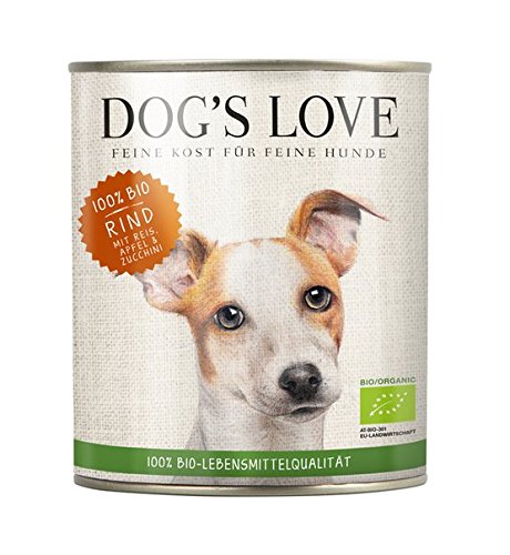 DOG'S LOVE BIO Premium Hundefutter Nassfutter Rind mit Reis, Apfel & Zucchini (6 x 800g) von DOG'S LOVE BIO