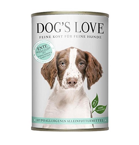 DOG'S LOVE Hypoallergen Ente mit Topinambur & Karotten (6 x 400g) von DOG'S LOVE