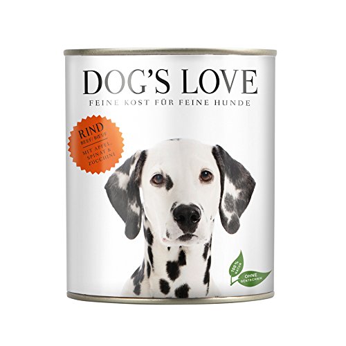 DOG'S LOVE Super Premium Nassfutter | Adult Rind | reichhaltiges und gesundes Alleinfuttermenü | Hundefutter in Lebensmittelqualität aller Rohstoffe | 100% getreidefrei (6 x 200g) von DOG'S LOVE