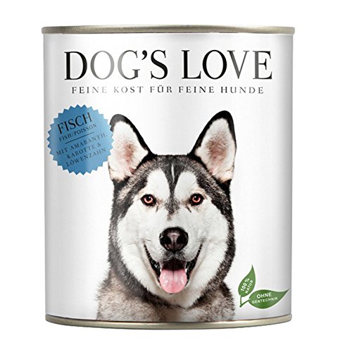Dogs Love Premium Hundefutter Nassfutter Fisch mit Amaranth, Karotte & Löwenzahn (18 x 800g) von DOG'S LOVE