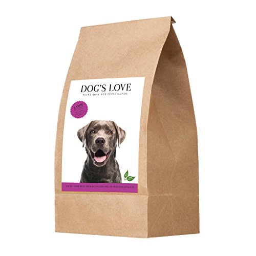 Hypoallergenic Trockenfutter Hund getreidefrei mit wichtigen Nährstoffen & hohem Fleischanteil – Premium Hundefutter mit frischen Zutaten - Naturkost – Lamm Adult (1 x 2kg) von DOG'S LOVE