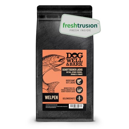 Premium Welpenfutter mit Schottischem Lachs 12 kg – für gesundes Wachstum und glänzendes Fell von DOG WELL & BARK