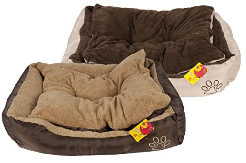 Lennox Hundebett Beige: 75cm x 60cm x 15cm von DOG for DOG