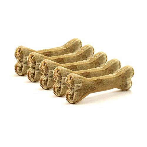 DOGBOSS 100% Natur Kauknochen Hundeknochen, Rinderhaut mit Hähnchen, 5 Stück 12 cm von DOGBOSS