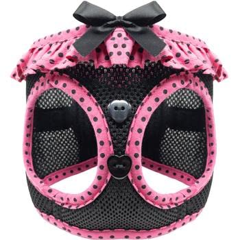 Choke Free Hundegeschirr, Pink und Schwarz gepunktet, Größe M (US) von DOGGIE DESIGN