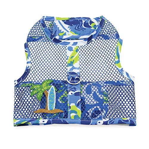 Doggie Design Cool Mesh Dog Harness with Leash Surfboard Blue and Green (Small) von DOGGIE DESIGN