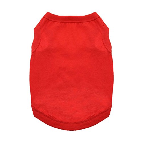 DoggieDesign Hund Design 100% Baumwolle Hund Tank Farbe, 2XL, Rot von DOGGIE DESIGN