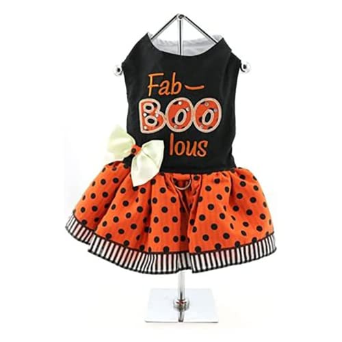 DoggieDesign Urlaub Hundegeschirr Halloween Kleid – Fab-Boo-lous, XS, Orange von DOGGIE DESIGN