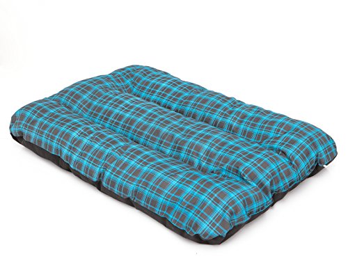 DOGGY Hobbydog R2 ECPNIK11 Dog Mattress Eco Prestige R2 100X70 cm Blue Grid, L, Blue, 1.4 kg von DOGGY