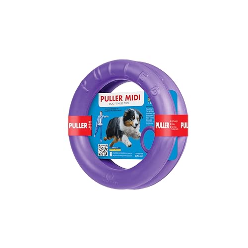 Puller MIDI, 2 Stück, Spielringe, Fitnessgerät für Hunde, Interaktives Spielzeug für Hunde,Wasserspielzeug, Wurfspielzeug, 19,5x3 cm von DOGGY