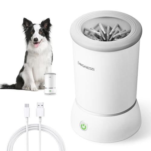 DOGNESS Automatisch Pfotenreiniger für Hunde, Elektrisch Hundepfoten Reiniger, USB Wiederaufladbar 360° Rundum Hunde Pfotenreiniger, Hunde Pfotenwaschanlage für von DOGNESS