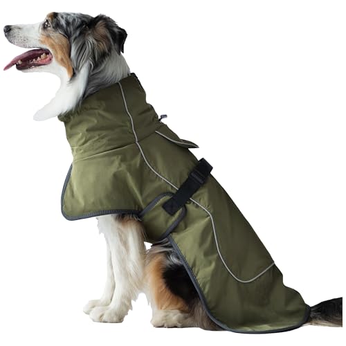 DOGOPAL Hundemantel Wasserdicht | Wintermantel & Hunderegenmantel mit Fleecefutter, Reflektierend und Winddicht, Regenmantel Hund für Kleine, Mittlere und Große Hunde, Perfekt für Kaltes Wetter (50) von DOGOPAL