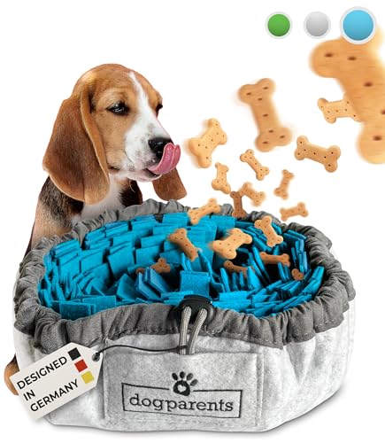 DOGPARENTS® Schnüffelteppich Hund klein & groß – Schnüffelmatte ROBUSTER Schnüffelteppich für Hunde Beschäftigung Suchspiele für Hunde [Schnüffelspielzeug Hund] Blau von DOGPARENTS