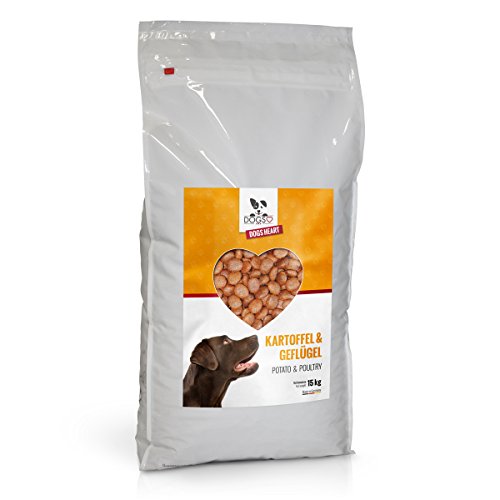 DOGS-HEART Geflügel & Kartoffel 15 kg Getreidefreies Hundefutter mit hohem Fleischanteil, Glutenfrei - ohne Zusatz von Zucker, Mais oder Weizen von DOGS-HEART