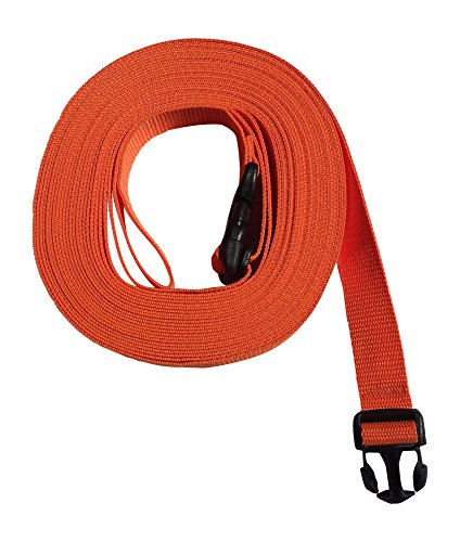 Dogs and More - Verlängerung für die Basis-Schleppleine mit LÖSBARER Handschlaufe - Verlängerung 10 Meter (Orange; 25 mm breit) / Suchleine/Feldleine von DOGS and MORE