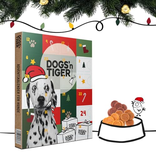 Adventskalender für Hunde von Dogs'n Tiger – Natürliche & hochwertige Snacks aus 85% Fleisch hinter jedem Türchen, ohne Zucker & Getreide für alle Hunde von DOGS' n TIGER