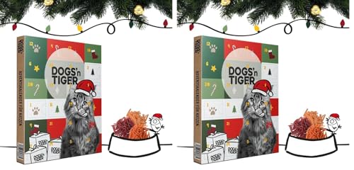 Adventskalender für Katzen von Dogs'n Tiger – Natürliche & hochwertige Snacks aus 85% Fleisch hinter jedem Türchen, ohne Zucker & Getreide für alle Katzen (Packung mit 2) von DOGS' n TIGER