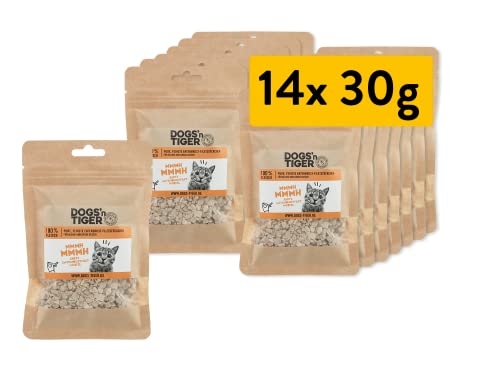 Dogs'n Tiger – Katzen Leckerlies aus 100% Fleisch – artgerechter Katzen Snack ohne Zucker, Getreide & künstliche Aromen – gut verträglich (gefriergetrocknete Entenbrust-Filetstückchen | 14 x 30 g)… von DOGS' n TIGER