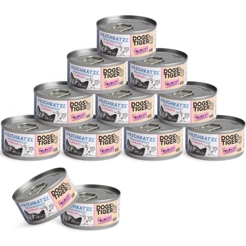 Dogs’n Tiger Adult Premium Katzenfutter Naschkatze, Katzen Nassfutter, tiergerechte Rezeptur mit 60% Fleischanteil an Thunfisch & Shrimps– ohne Zucker, Getreide & künstliche Aromen, 12x 70g von DOGS' n TIGER