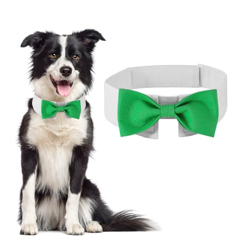 DOGTACT Elegante Fliege für Hunde, niedliche Smokingfliege mit verstellbarem weißem Halsband für formelle Haustiere, perfekt für Valentinstag, Hochzeiten und Geburtstage von DOGTACT