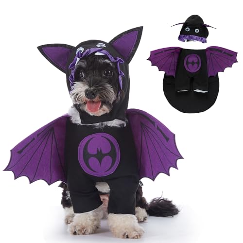 DOGTACT Halloween-Hundekostüm, Haustierkostüm, Halloween, Cosplay, Party, lustiges Kostüm für Hunde, Katzen, Fledermausflügel, geeignet für große, mittelgroße bis kleine Hunde und Katzen von DOGTACT