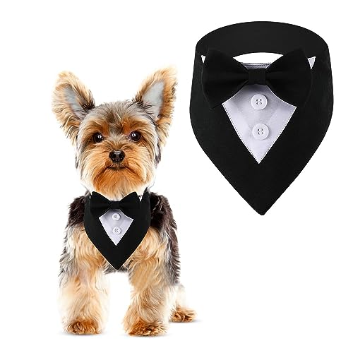 DOGTACT Hunde-Hochzeitshalsband, formeller Hunde-Smoking, verstellbares Haustierhalsband mit Schleife, für kleine, mittelgroße und große Hunde, Hochzeitskleidung, Geburtstagsgeschenke für Hunde von DOGTACT