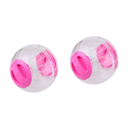 2 Stück Hamster Gymnastikball, 5,7 Zoll Hamster Laufball Transparent Kunststoff Hamster Ball Rad für Zwerghamster Kleine Haustiere um Langeweile zu reduzieren und Aktivität zu steigern (Rosa) von DOITOOL