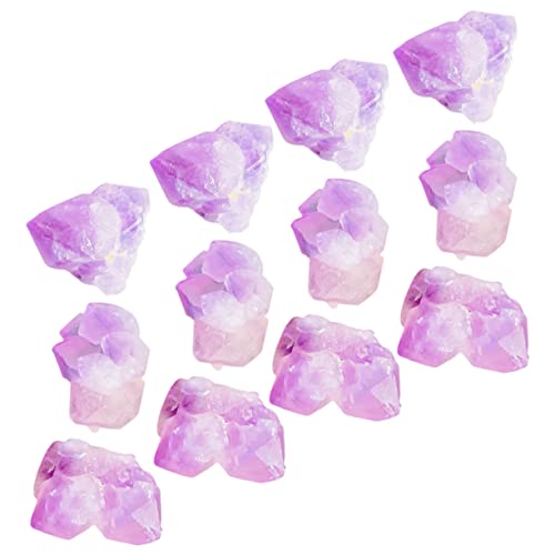 DOITOOL 1 Packung Natürliches Erz Edelsteinskulpturen Rohe Rohsteine Haselnussfigur Natürlicher Wicca-Stein Feng-Shui-Figur Wicca-felsen Lila -Stein -Cluster Kristall Mini Anhänger Violett von DOITOOL