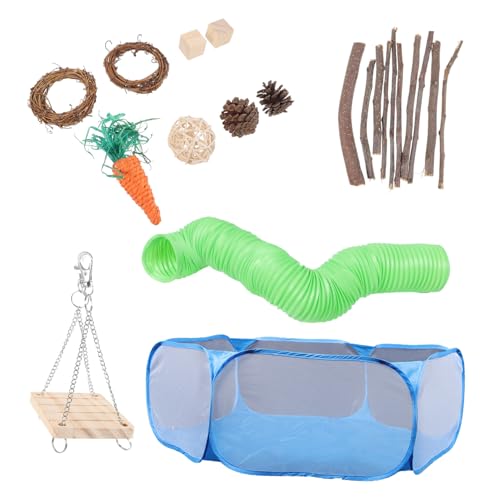 DOITOOL 12-teiliges Hamsterspielzeug-Set Aus Natürlichem Holz Multifunktionales Kauspielzeug Für Hamster Meerschweinchen Rattenkäfig Zubehör-Set Zufällige Farbe DOITOOL 12-teiliges Hamsterspielzeug-Set Aus Natürlichem Holz Multifunktionales Kauspielzeug Für Hamster Meerschweinchen Rattenkäfig Zubehör-Set Zufällige Farbe von DOITOOL
