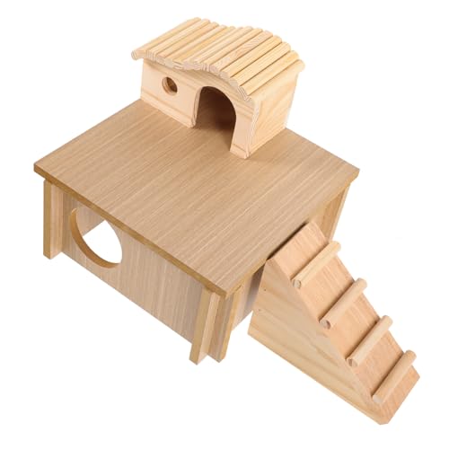 DOITOOL 1 Satz Plattform Fluchthaus Hamster holzspielzeug Hamsterkäfig verstecktes Spielzeug Haustier Babyspielzeug aus Holz Hamster Schlafhaus Hamsterversteck aus Holz Klettern Leiter von DOITOOL