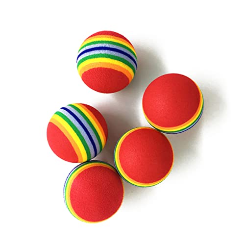 DOITOOL 10st Regenbogen-spielzeugball Hund Softplay Spielzeug Welpenball Spielzeug Hundeball Kätzchen Tennisball Bunte Katzenkugel Katzenspielzeug Ball Haustier Hüpfender Ball von DOITOOL